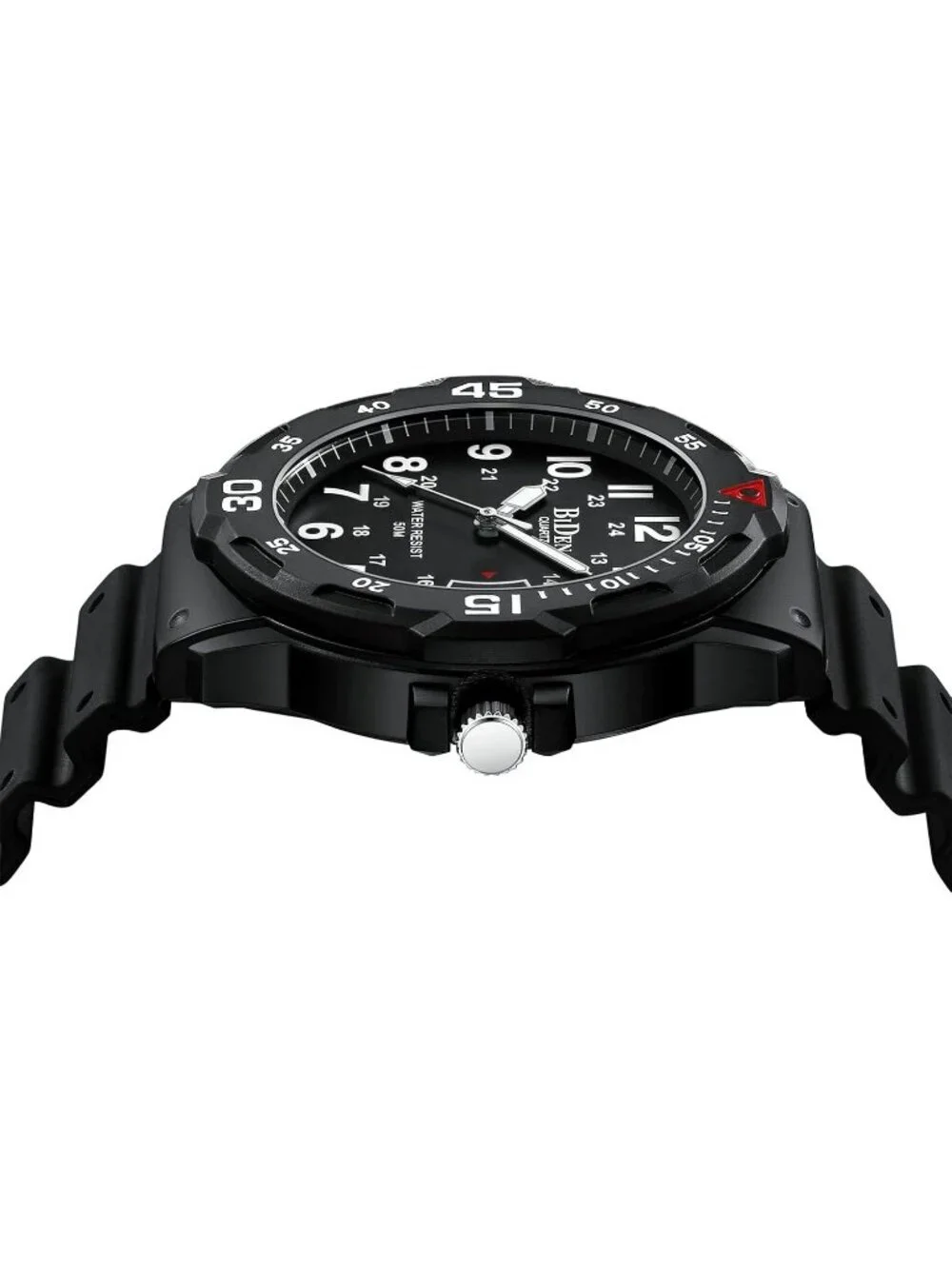 Men's Black Buckle Crosshair Analog Quartz Waterproof Luminous Wrist Round Watch